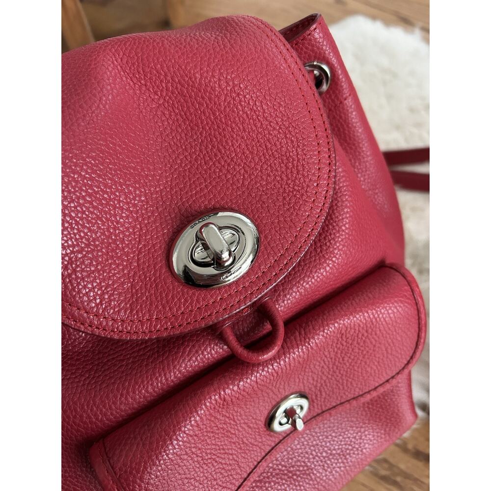 Coach Red backpack Mini Turnlock Rucksack - Picture 7 of 7